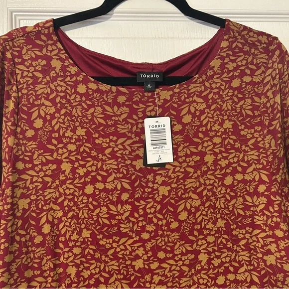 Torrid Red Floral Mesh Mini Dress - Picture 5 of 12